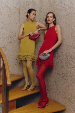 Albers Knit Mini Dress in Star Gold