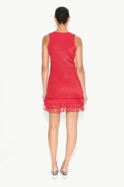Albers Knit Mini Dress in Lucky Red