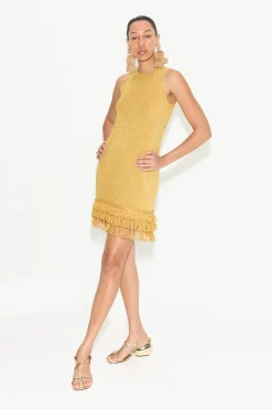 Albers Knit Mini Dress in Star Gold