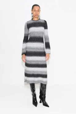 Axon Dress in Black/Macadamia Multi