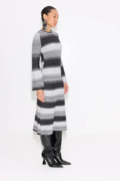 Axon Dress in Black/Macadamia Multi