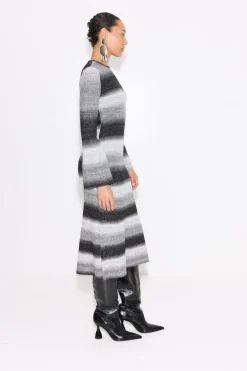 Axon Dress in Black/Macadamia Multi