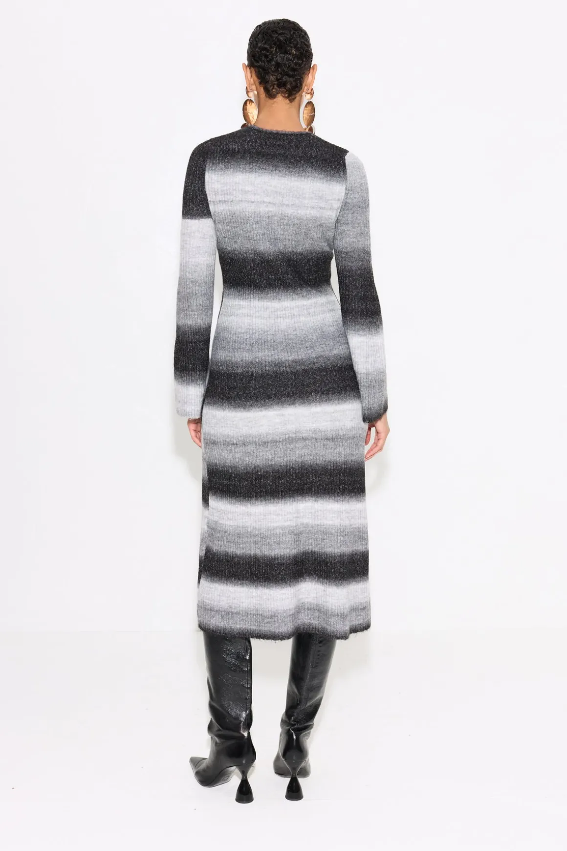 Axon Dress in Black/Macadamia Multi