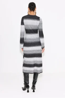 Axon Dress in Black/Macadamia Multi