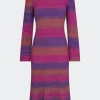 Axon Dress in Distorted Stripe