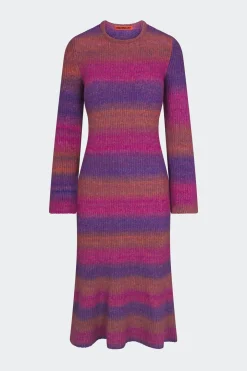 Axon Dress in Distorted Stripe