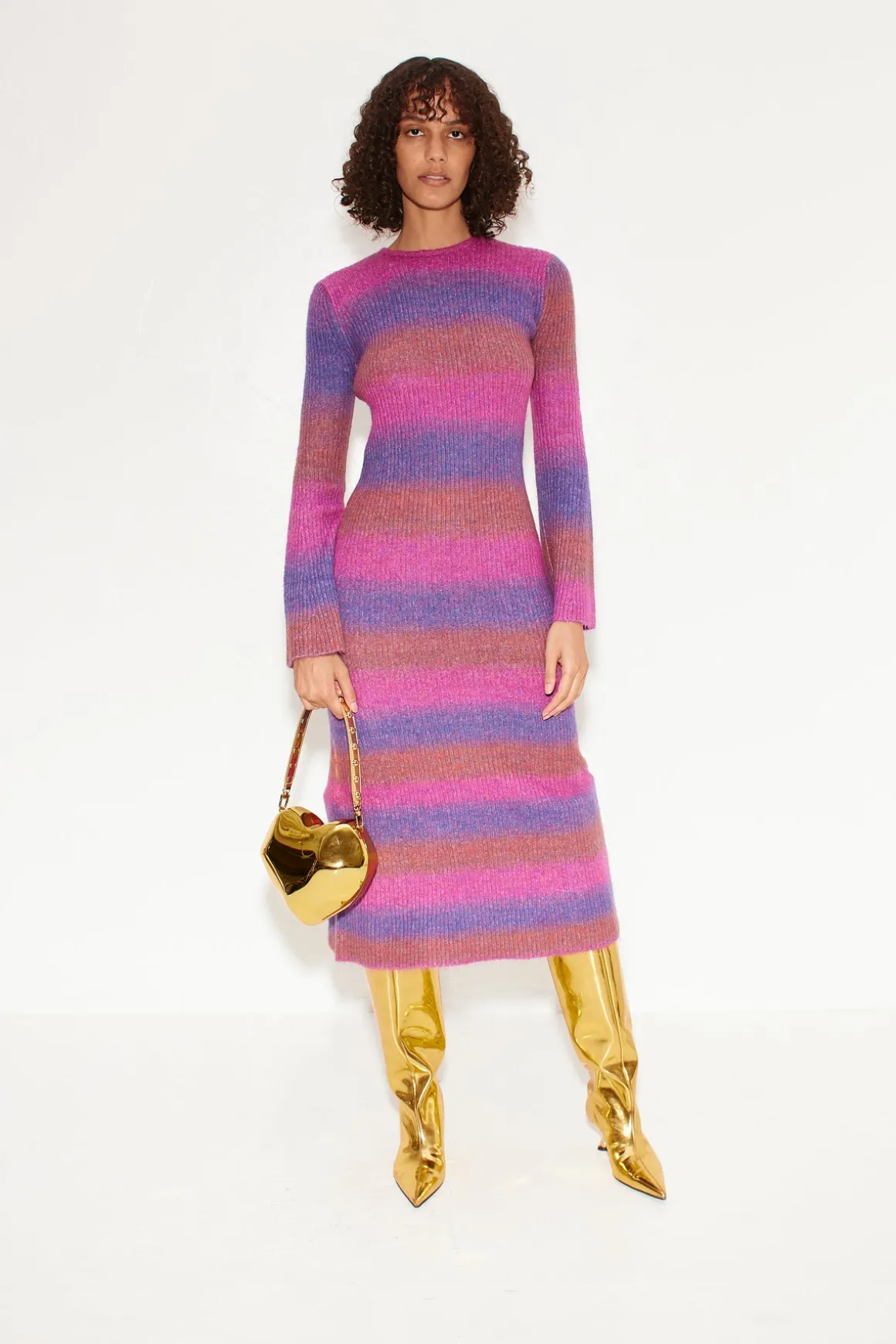 Axon Dress in Distorted Stripe