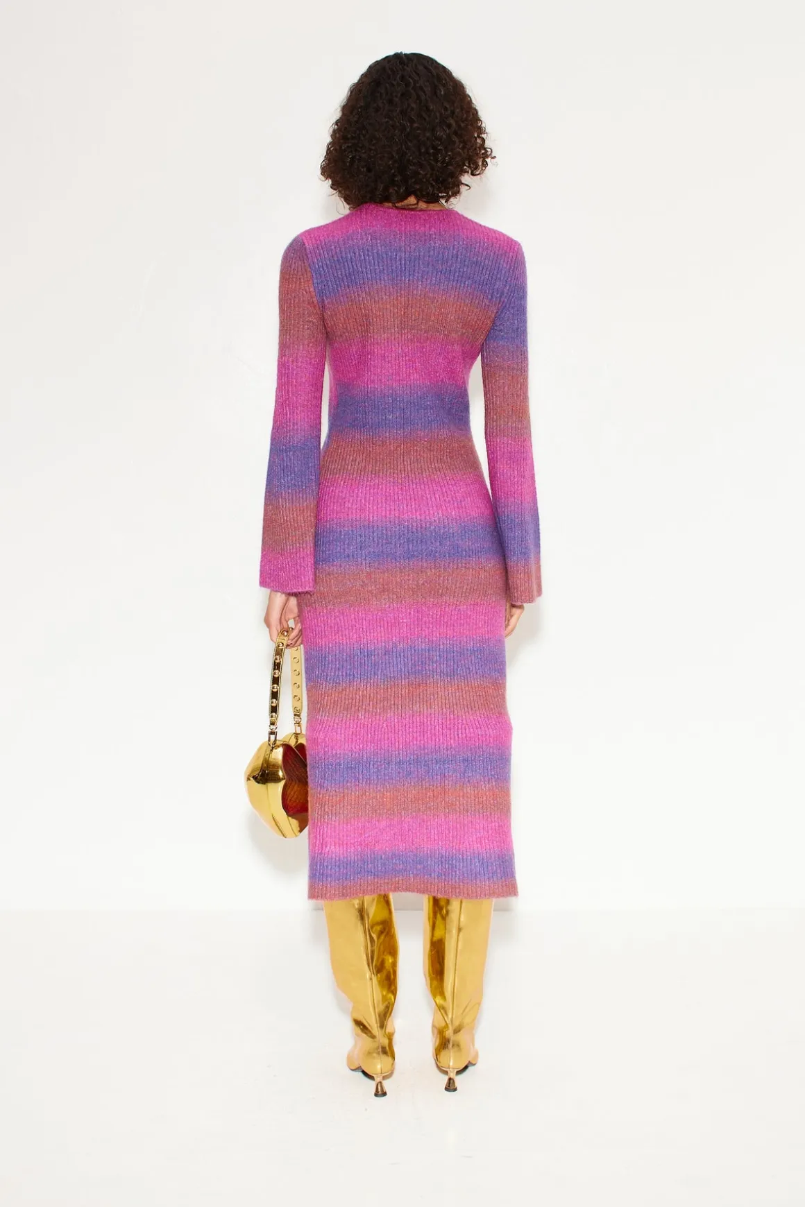 Axon Dress in Distorted Stripe