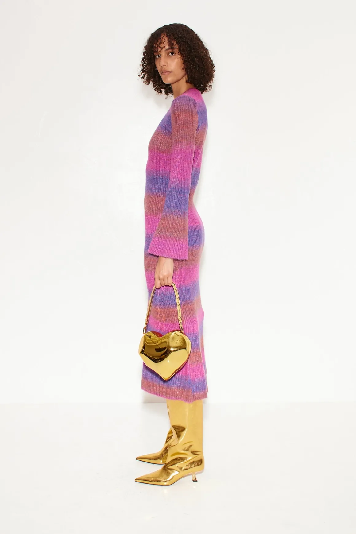 Axon Dress in Distorted Stripe