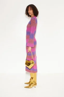 Axon Dress in Distorted Stripe