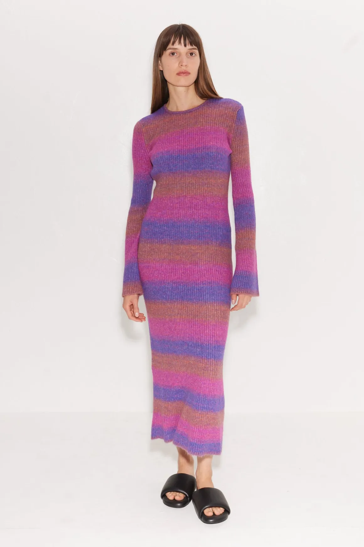 Axon Dress in Distorted Stripe
