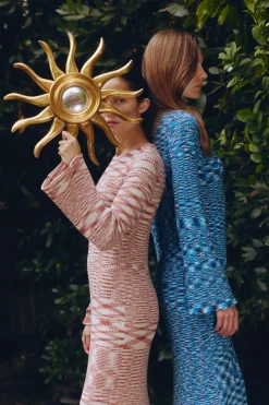 Axon Knit Dress in Rust/Rice Flour Multi