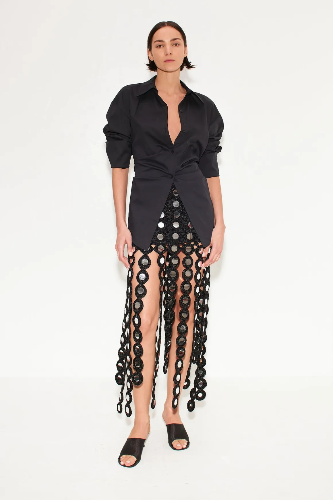 Beep Beep Maxi Skirt in Black Mirror
