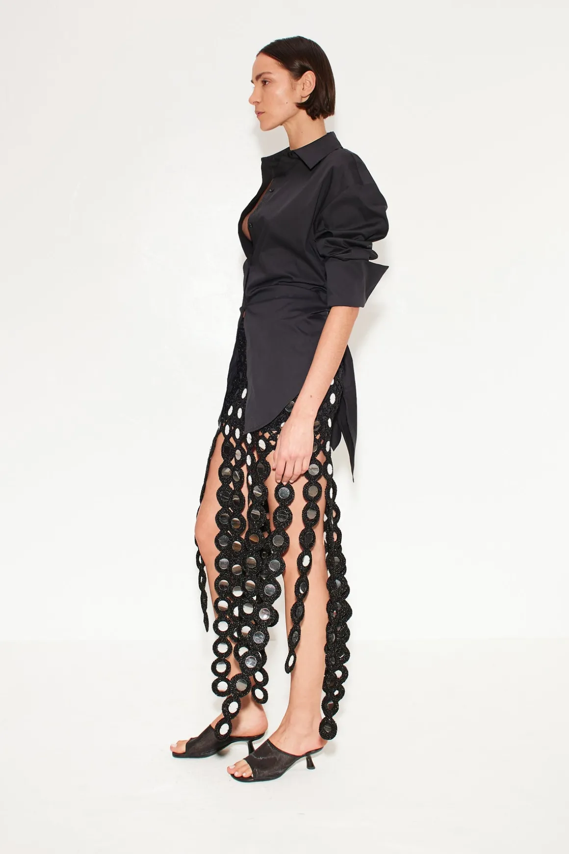 Beep Beep Maxi Skirt in Black Mirror