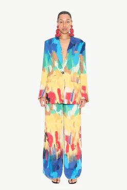 Bloo Painted Crepe Pant in Palette Print
