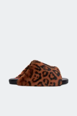 Cheetah Faux Fur Bubble Slide in Cheetah Scramble