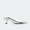 Chrome Pointed Gala Mule in Silver