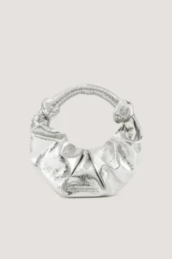 Crinkle Lopsy Bag in Silver