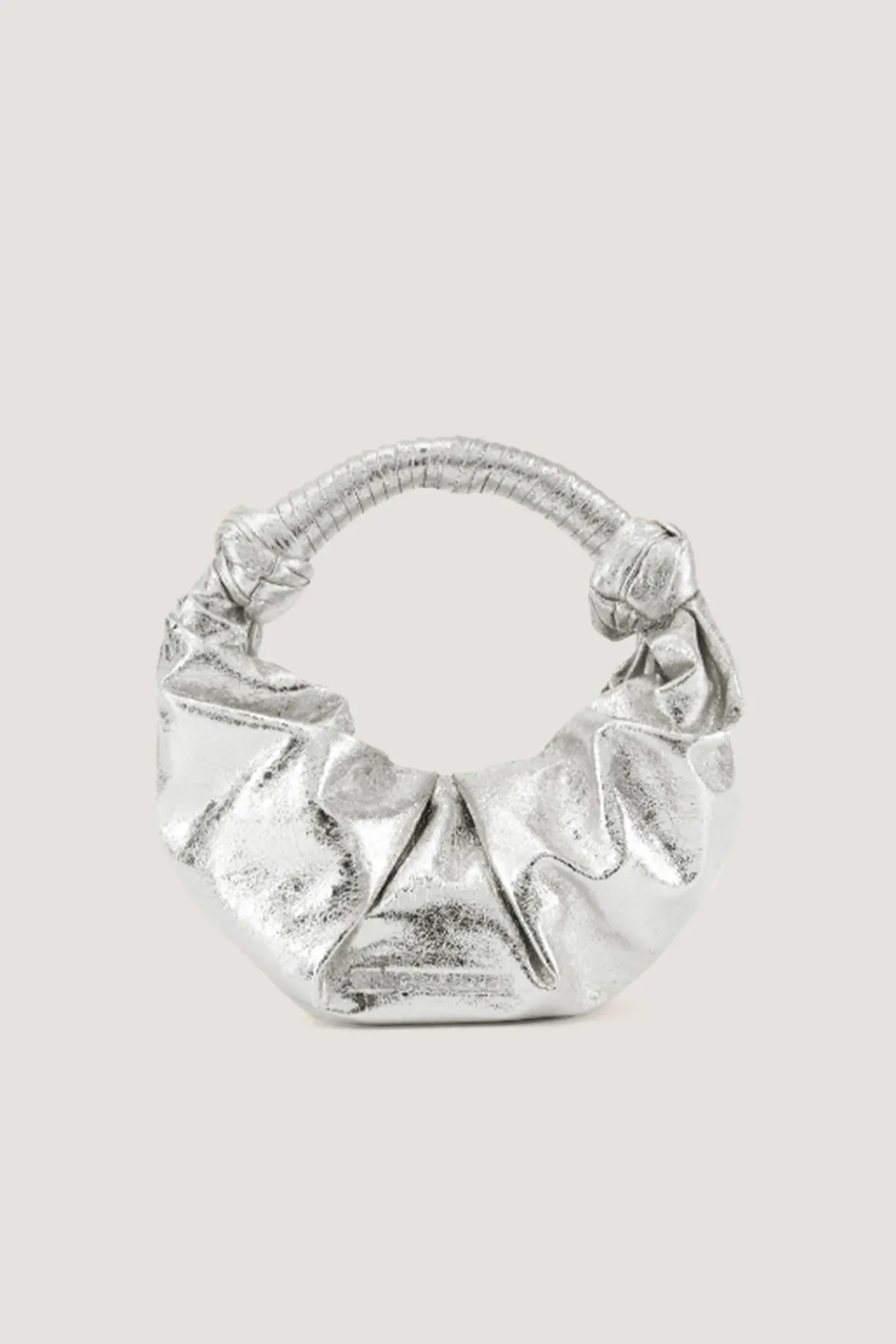 Crinkle Lopsy Bag in Silver