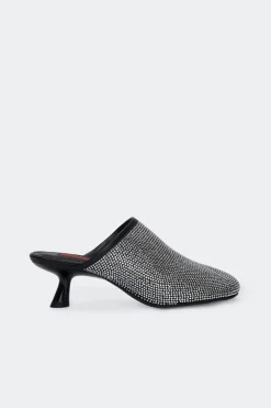Crystal Beep Mule in Black