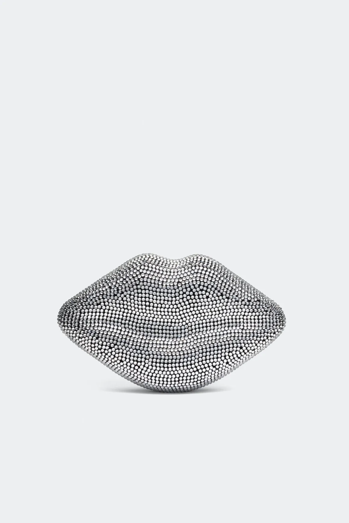 Crystal Lip Clutch in Black/Clear