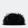 Curly Faux Fur Can Can Bag in Black