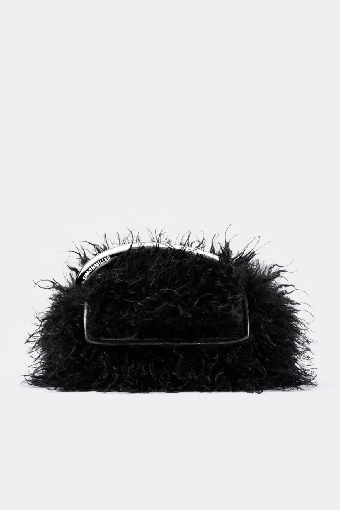Curly Faux Fur Can Can Bag in Black