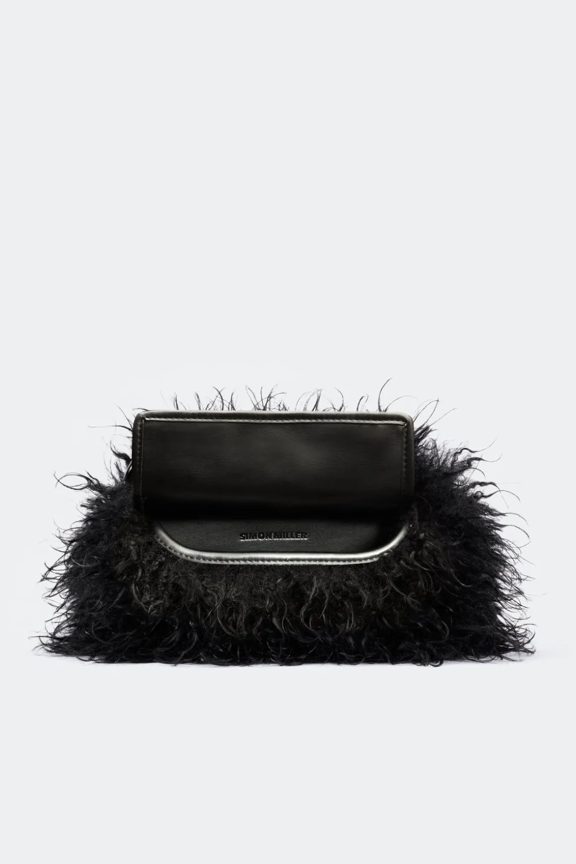 Curly Faux Fur Can Can Bag in Black