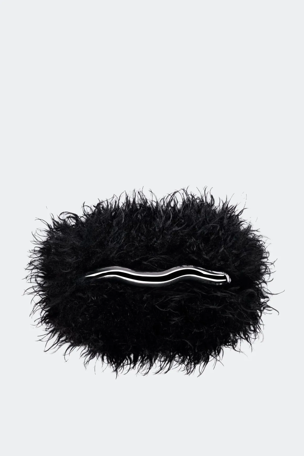 Curly Faux Fur Can Can Bag in Black