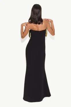 Dali Crepe Dress in Black/Star Gold