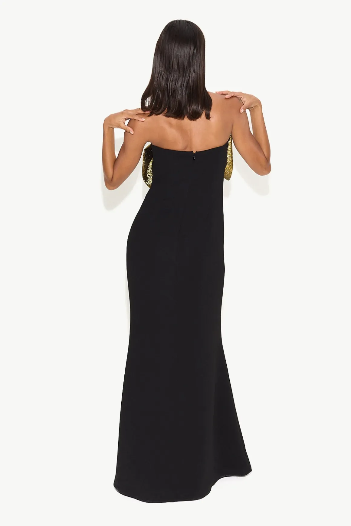 Dali Crepe Dress in Black/Star Gold