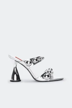 Dome Stud Verner Heel in Silver