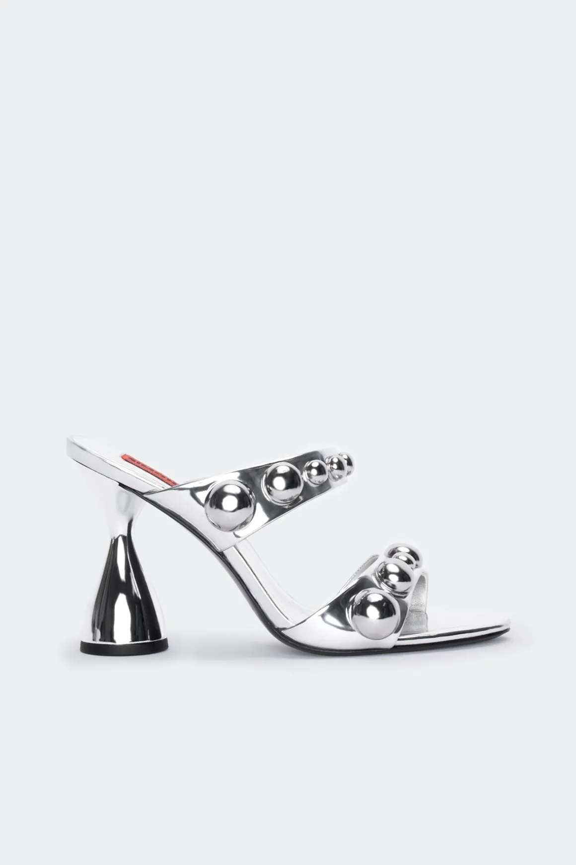 Dome Stud Verner Heel in Silver
