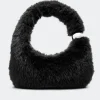 Faux Fur Figures Bag in Black
