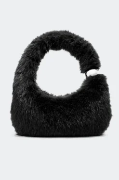 Faux Fur Figures Bag in Black