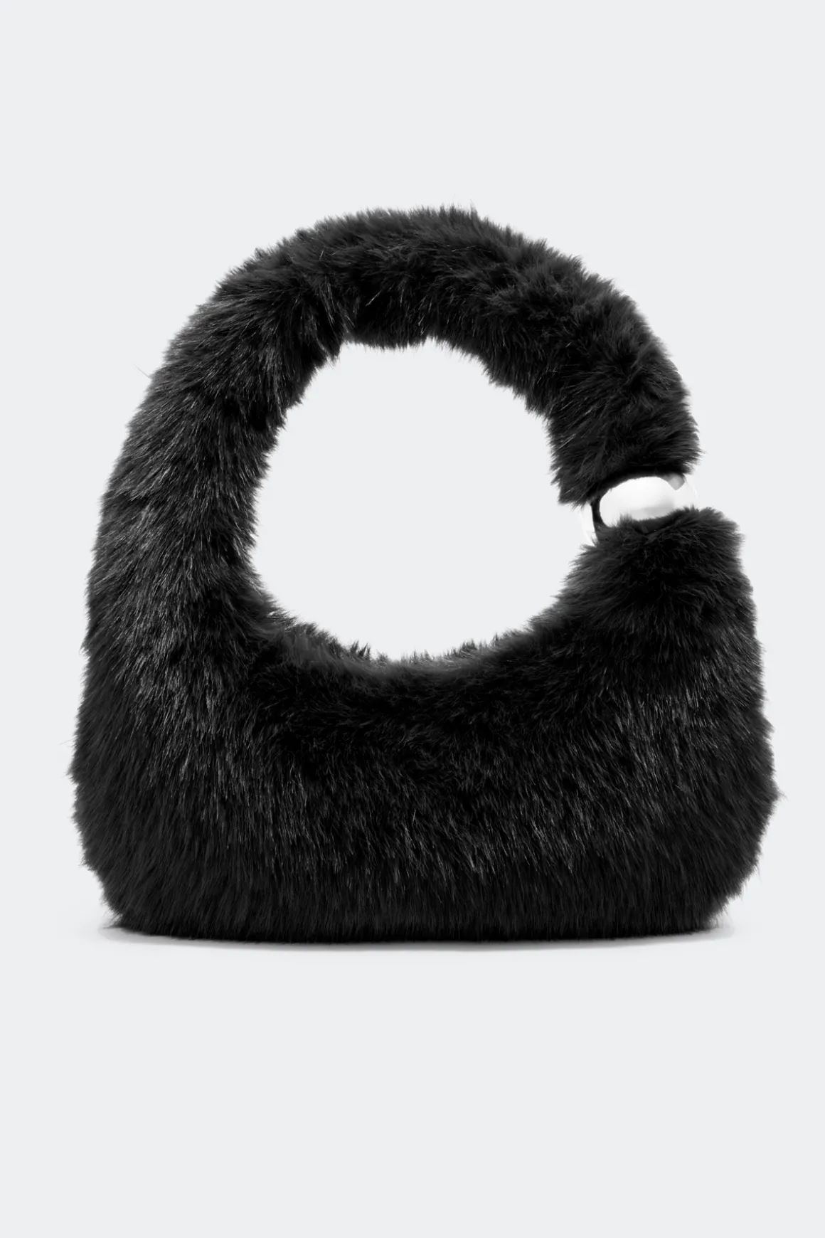 Faux Fur Figures Bag in Black