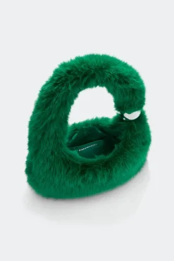 Faux Fur Figures Bag in Gummy Green