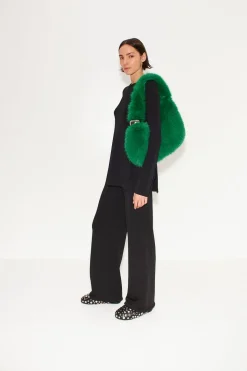 Faux Fur Figures Bag in Gummy Green