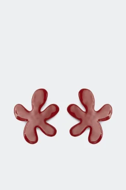 Flower Earring in Paprika