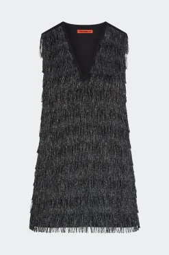Fountain Fringe Dress in Black