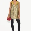 Fountain Metallic Mini Dress in Star Gold
