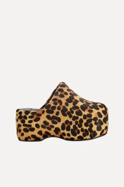 Haircalf Platform Bubble Clog in Cheetah Scramble