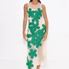 Hibiscus Crochet Dress in Gummy Green