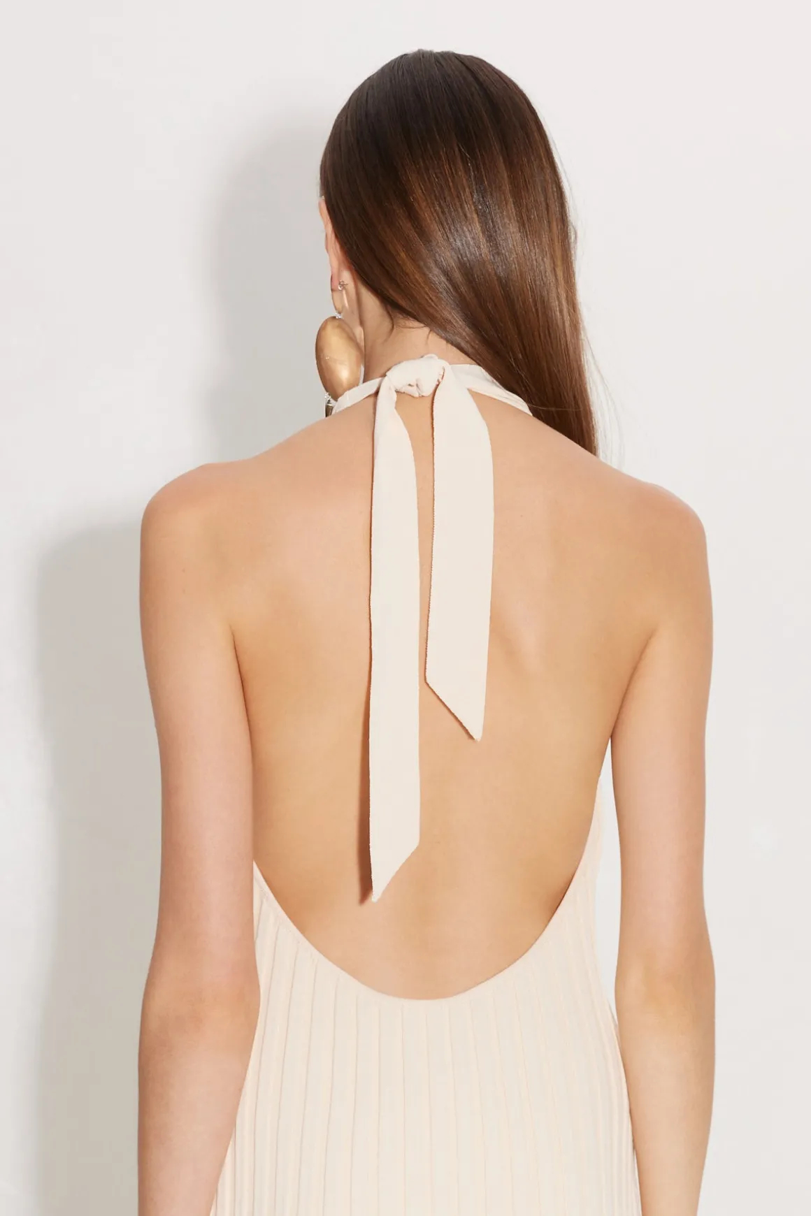 Junjo Fringe Knit Dress in Seashell