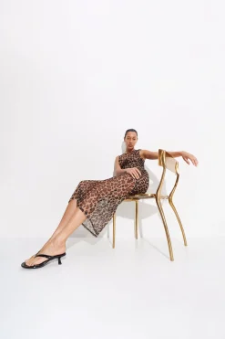 Kinny Mesh Dress in Cheetah