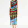 Kinny Mesh Dress in Painted Leaf