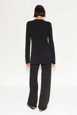 Knits By Canoga Long Sleeve Top in Black