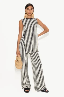 Knits By Canoga Top in Black/Rice Flour Stripe