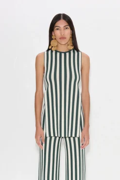 Knits By Canoga Top in Gummy Green/Ecru