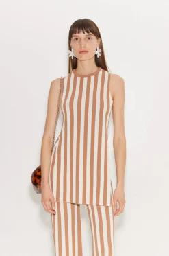 Knits By Canoga Top in Tan Stripe
